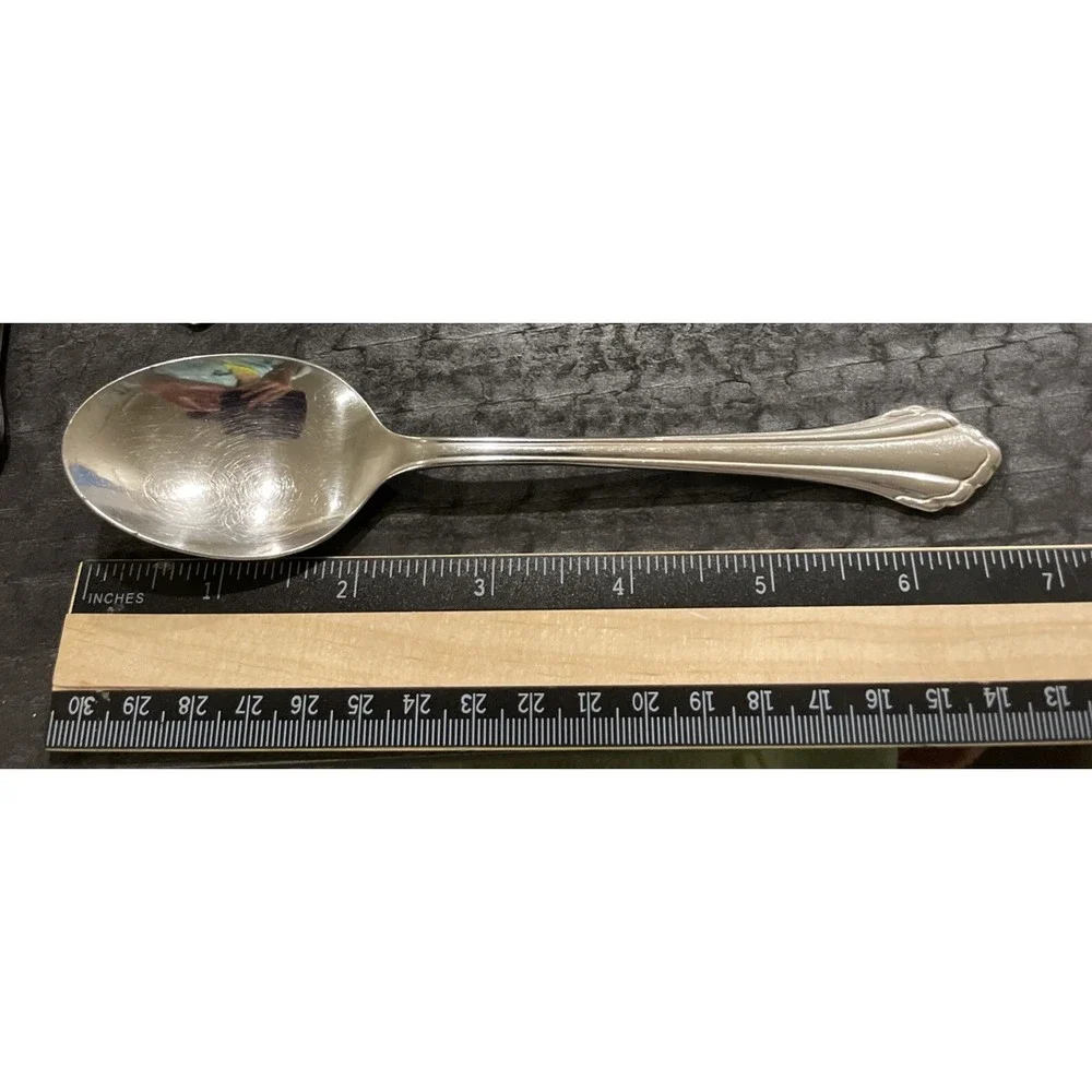 Oneida Community Clarette Stainless Flatware Oval Soup Spoons‎ Set Of 4
